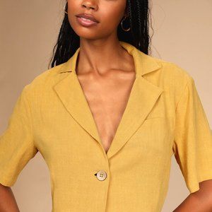 Daily Adventures Mustard Yellow Short Sleeve Crop Top